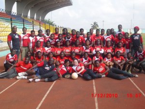 In Nigeria working with National Team legend, Maureen Mmadu